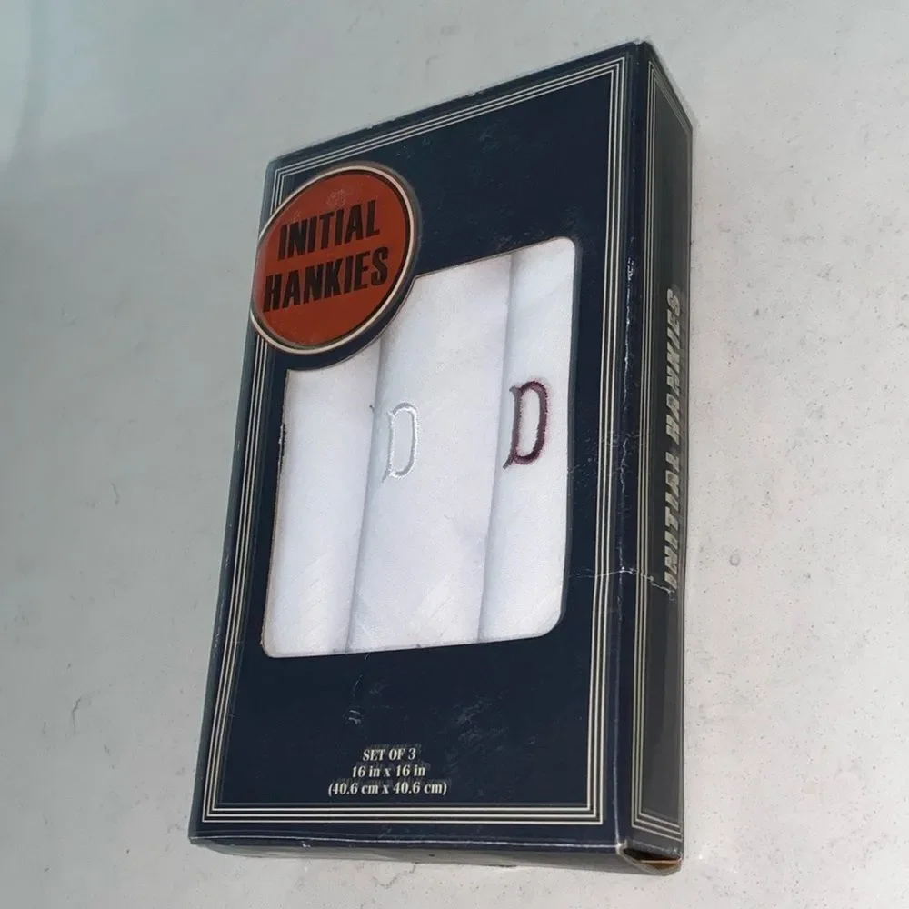 Initial Handkerchiefs Set of (3) Initial‎ “D” Hankies - NEW